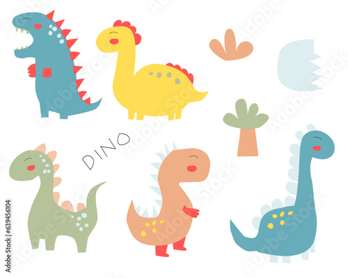 Cute and Colorful Dinosaur Vector Element