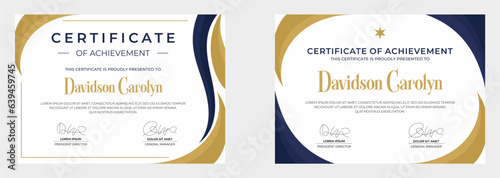 modern certificate of achievement vector template
