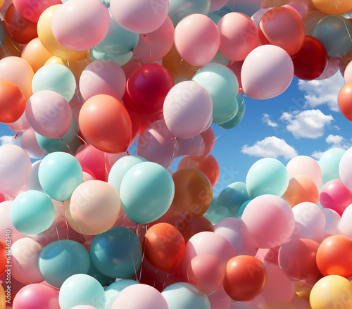 colorful balloons in the air  seamless pattern, continuous design, uninterrupted motif, consistent repetition, harmonious texture, unbroken sequence