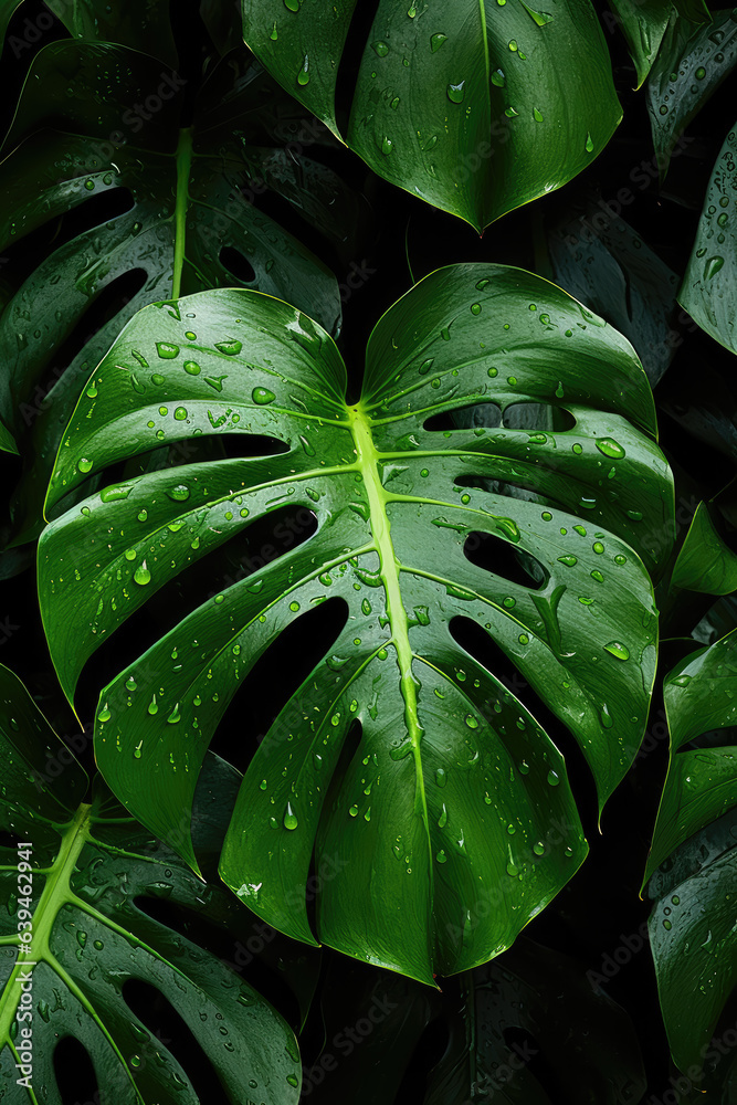 Monstera Leaves Abstract Background Monstera Leaves Abstract Background