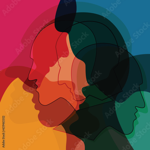People, human concept. Abstract color background. Vector ilustration.
