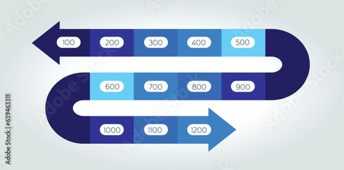 Arrow snake infographic, template, diagram, chart, timeline. Vector design.