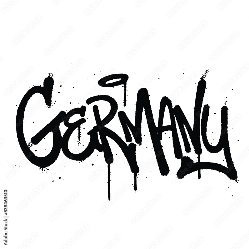 Graffiti spray paint Word Germany Isolated Vector Graffiti spray paint Word Germany Isolated Vector