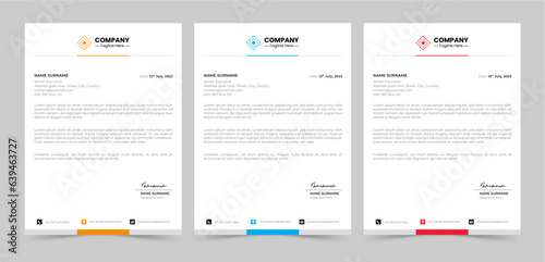 Modern Creative & Clean business style letterhead design pack of your corporate project design. Set to print with vector arts. modern creative business letterhead in abstract & minimalist design