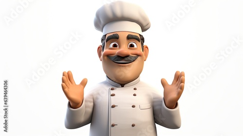 happy 3d chef character