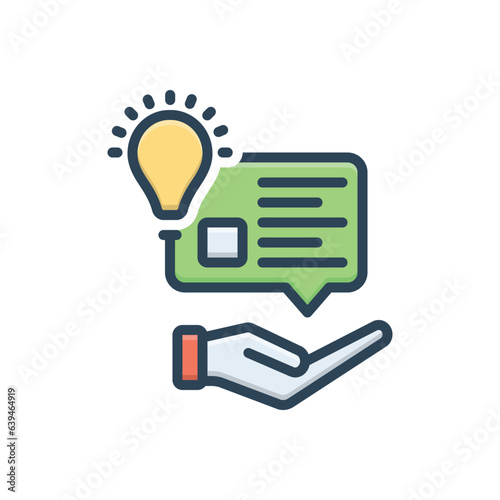 Color illustration icon for suggestion 