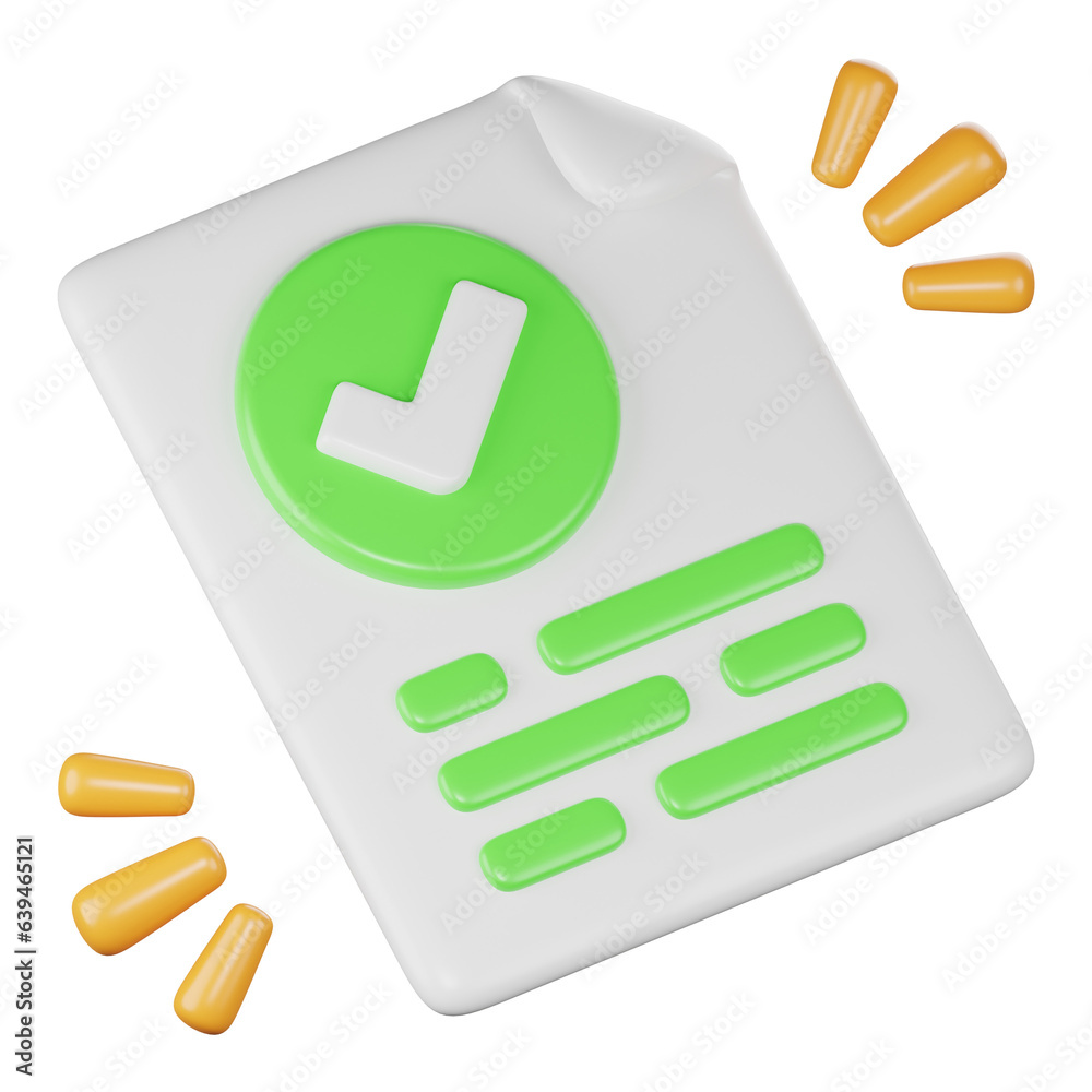 approve file 3d icon illustration approve file 3d icon illustration