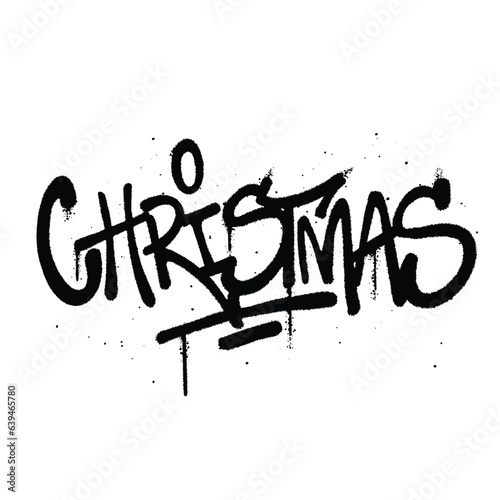 Graffiti spray paint Word Christmas Isolated Vector
