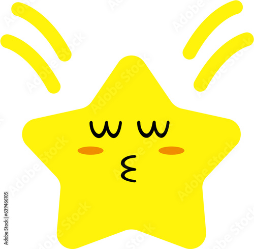 Cute star symbol shape emoji vector. 