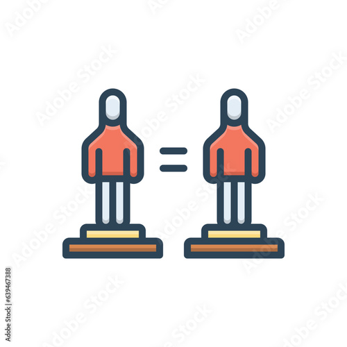 Color illustration icon for identical