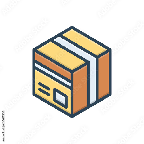 Color illustration icon for box 
