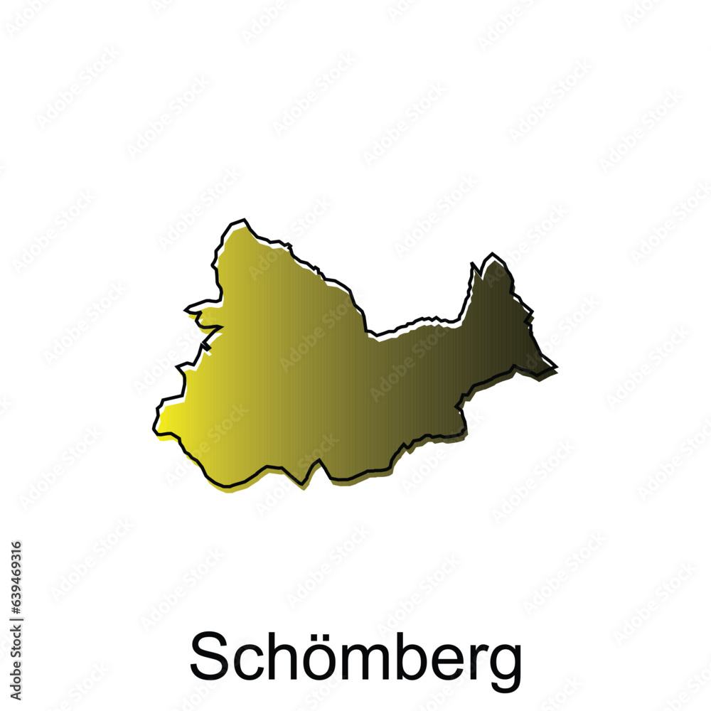 Schomberg City Map illustration. Simplified map of Germany Country vector design template