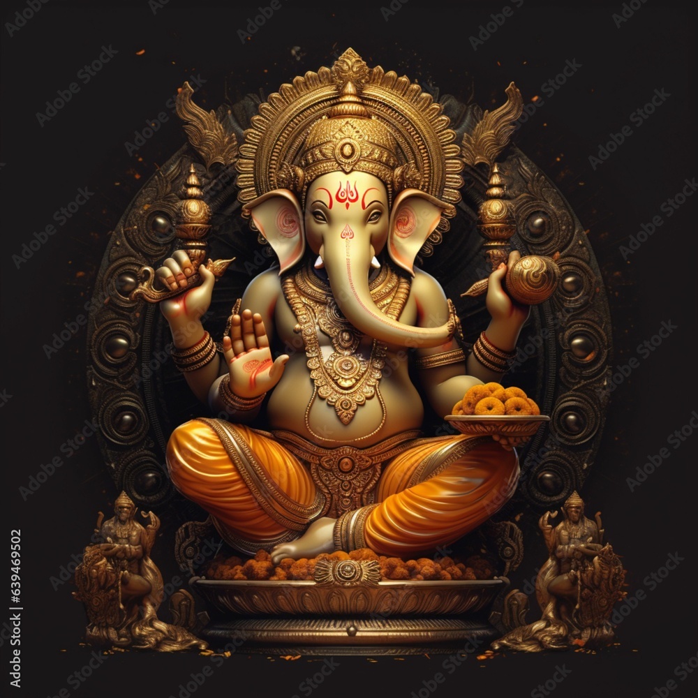 Obraz premium Ganpati Illustration Ultra Detailed High resolution image