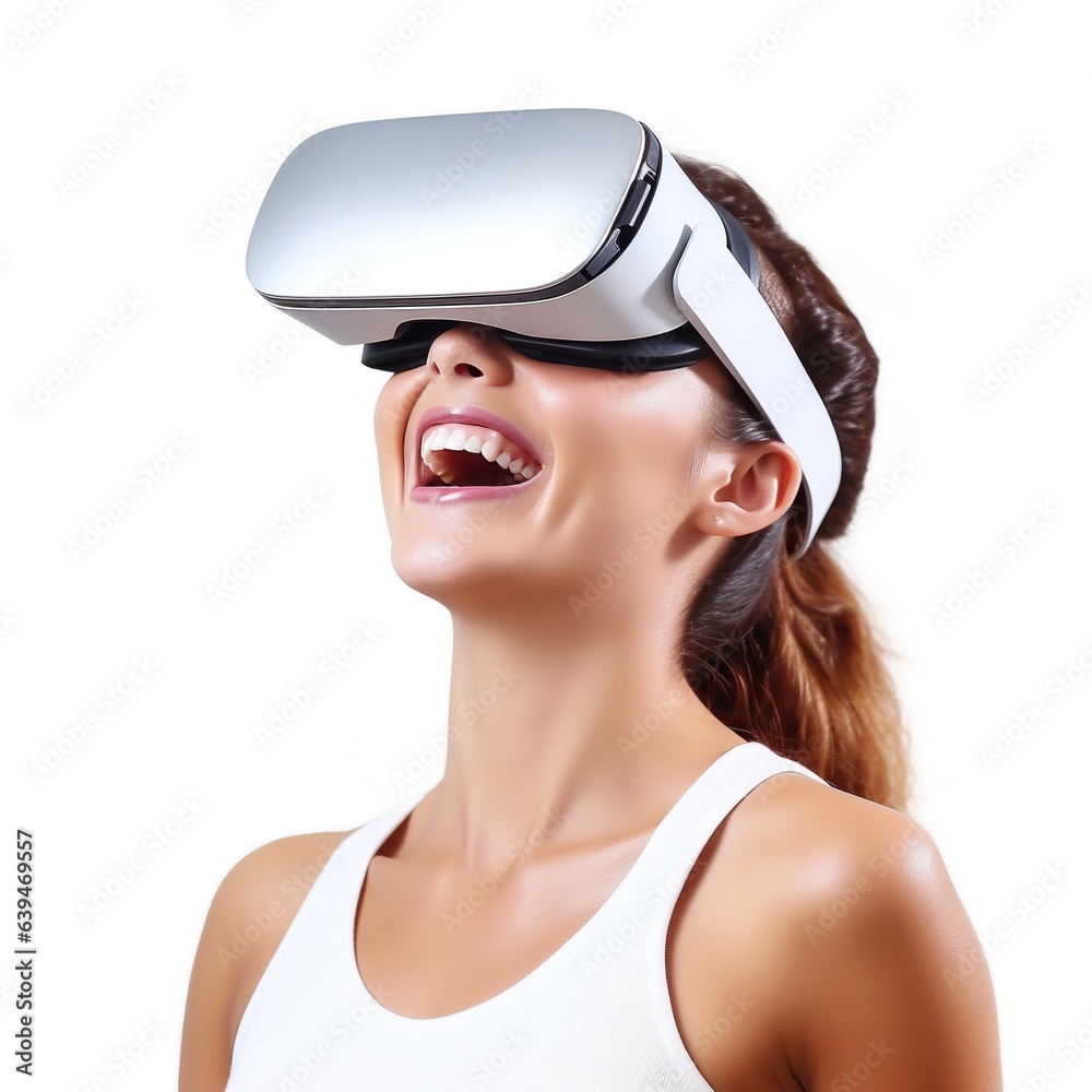 Illustration of a person wearing a virtual reality VR headset, AI Generated. Illustration of a person wearing a virtual reality VR headset, AI Generated.