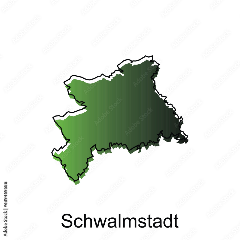 map City of Schwalmstadt. vector map of the German Country. Vector illustration design template