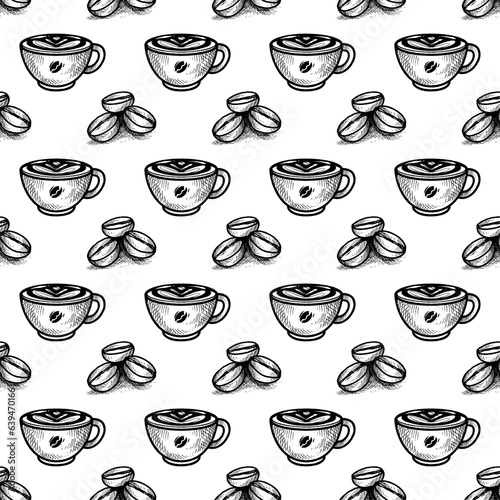 Coffee Late and Capuccino Flat Design Vector