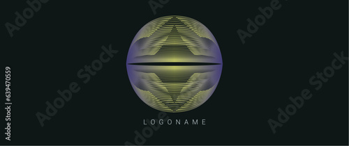 abstract 3d sphere look alike made of gradient curvy line pattern, vector design for logo, assets, graphical resources, element, decoration