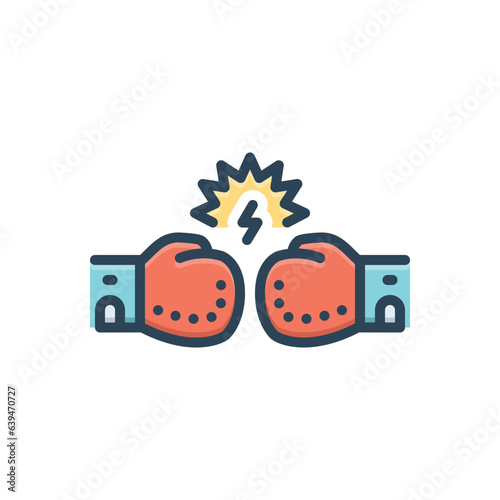Color illustration icon for fighters 