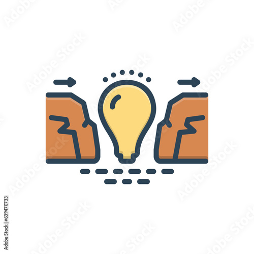 Color illustration icon for solutions 