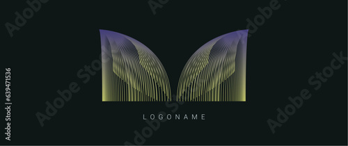 abstract modern shape made of gradient curvy line pattern, vector design for logo, assets, graphical resources, element, decoration