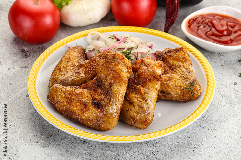 Grilled chicken wings with sauce Grilled chicken wings with sauce