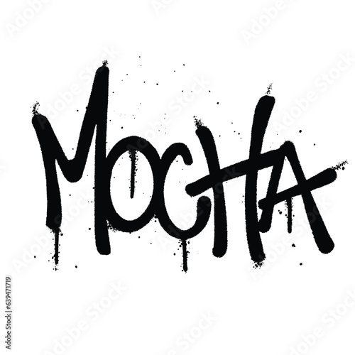 Graffiti spray paint Word Mocha Isolated Vector