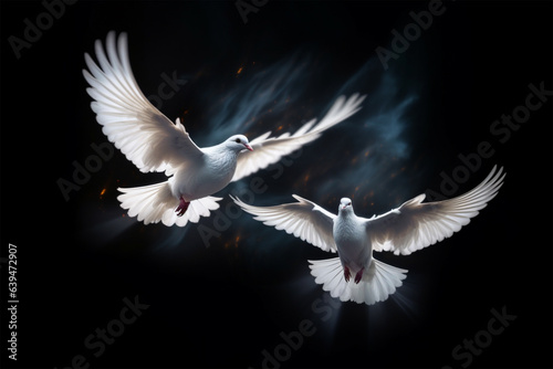 white dove flying in the sky generative ai