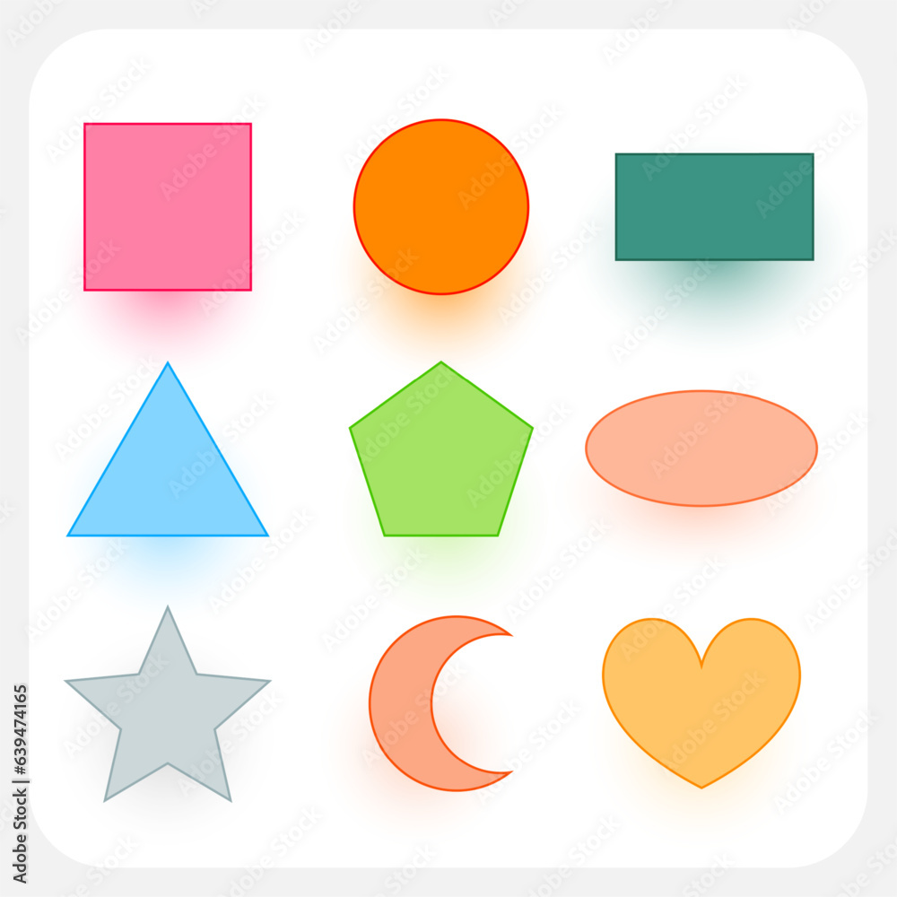 line style colorful basic geometric shapes in set line style colorful basic geometric shapes in set