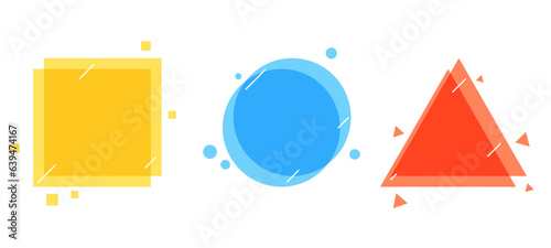 set of colorful 3d geometric basic shapes