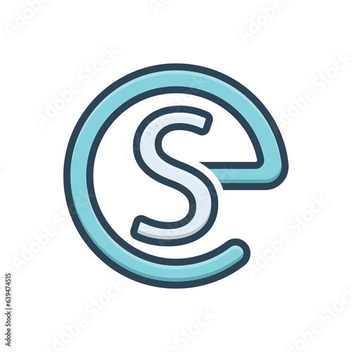 Color illustration icon for es initial