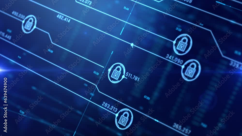 Technology security with padlock concept. Symbol of protection, trust, and peace of mind. Ideal for visualizing cybersecurity and safety. Digital network protect from virus and malware
