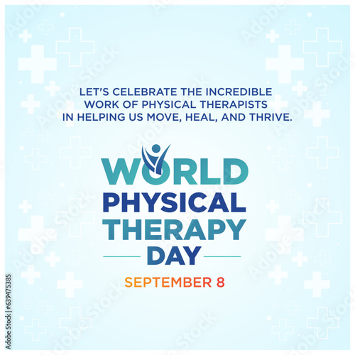 World Physical Therapy Day, September 8th Typography Template  Vector