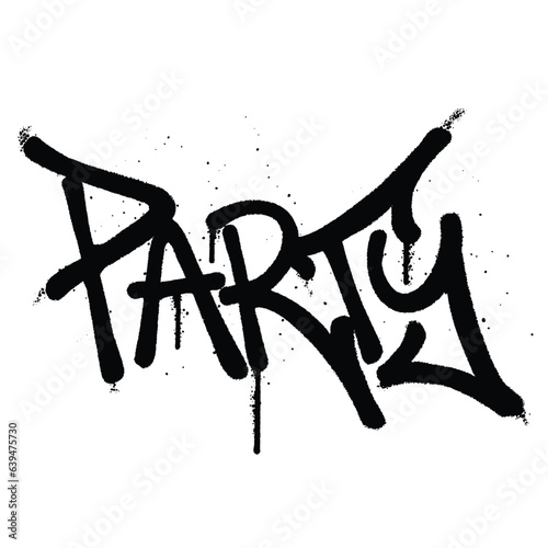 Graffiti spray paint Word Party Isolated Vector