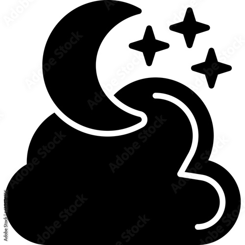 Moon Glyph icon vector