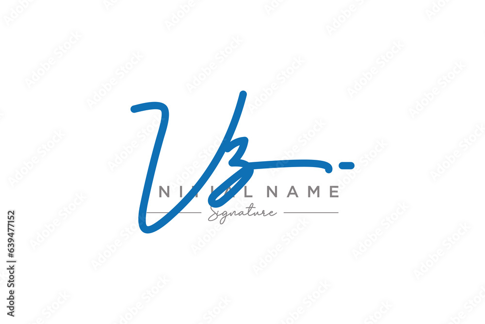 Initial VZ signature logo template vector. Hand drawn Calligraphy lettering Vector illustration. Initial VZ signature logo template vector. Hand drawn Calligraphy lettering Vector illustration.