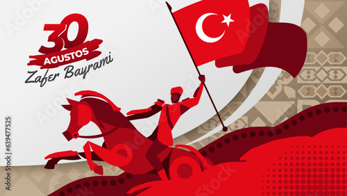 Abstract Zafer Bayrami Turkish Calvary Illustration