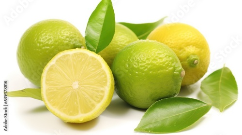 Fresh lemon on white background 