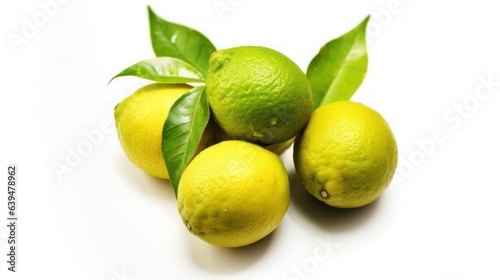 Fresh lemon on white background 
