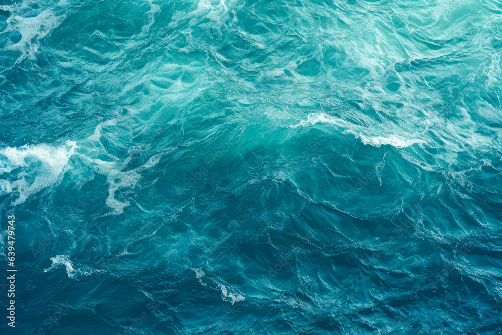 High angle shot of the Deep blue ocean with waves and ripples High angle shot of the Deep blue ocean with waves and ripples