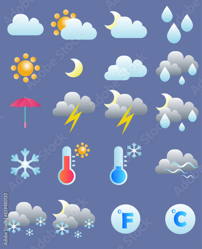 Gradients weather icons for apps