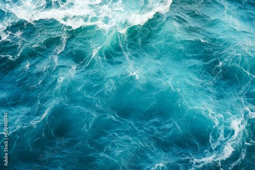 High angle shot of the Deep blue ocean with waves and ripples