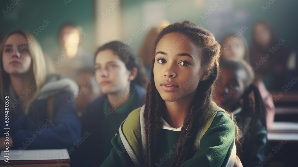 Happy children study in the classroom. A group of kids learn at school. Learning and education concept. Happy children study in the classroom. A group of kids learn at school. Learning and education concept.