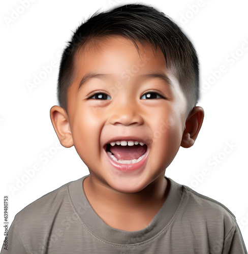 Happy little boy on transparent background