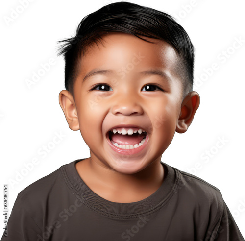 Happy little boy on transparent background