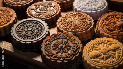 Close-up the mooncakes