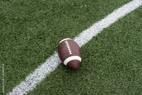 Tela Leather football on a football field