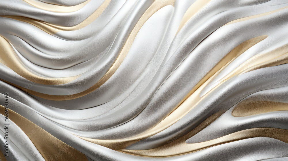 Obraz premium A textured abstract fabric with a subtle jacquard pattern in metallic silver or gold, creating a refined and elegant background