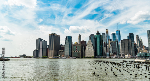 city skyscraper of manhattan. modern skyscraper cityscape in midtown. skyscraper skyline of manhattan. new york city. east river cityscape on manhattan  new york. Architectural feat