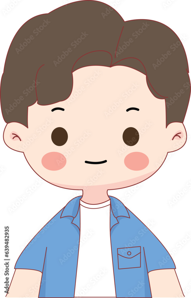 Illustration of a cute handsome man, cute handsome man cartoon character