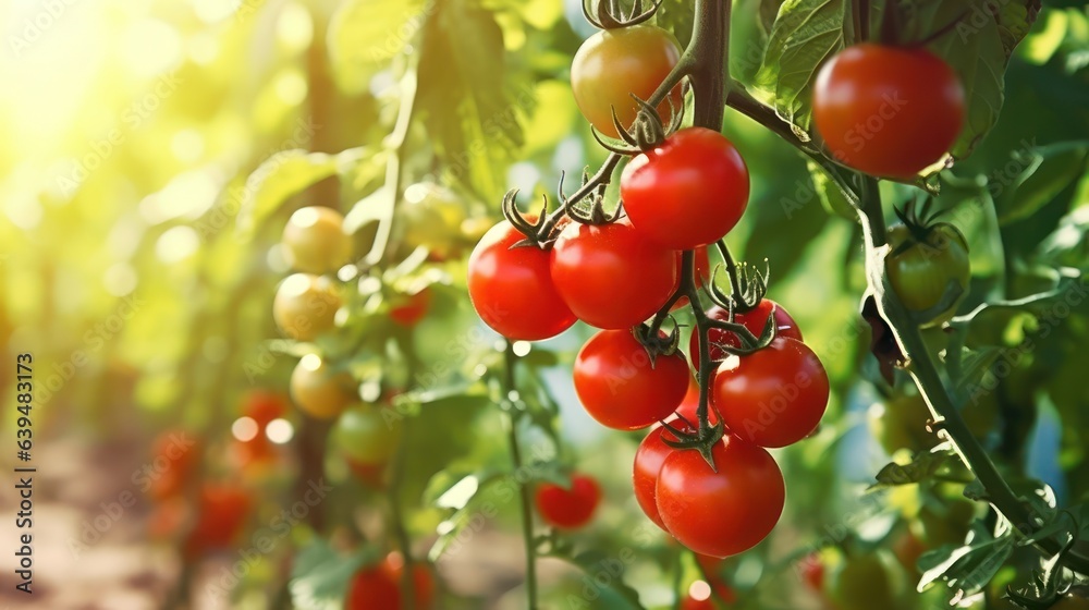 cherry tomatoes on a branch